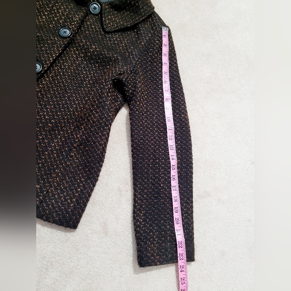 Briggs New York Women’s Brown Tweed Jacket Coat Size 14 Lined Button Front - Picture 11 of 14